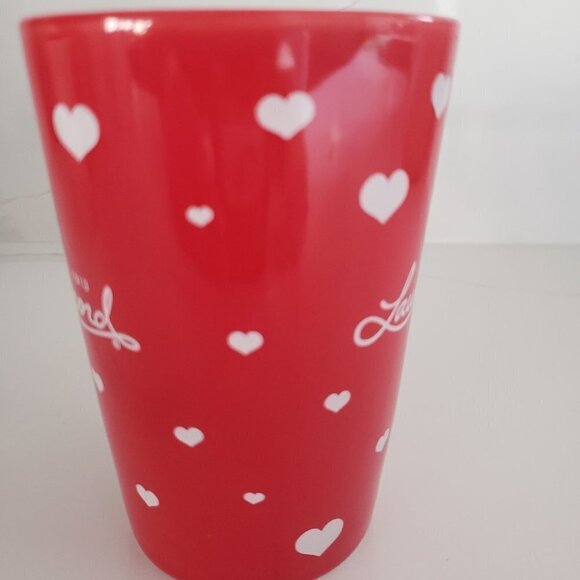 Laura Secord Brands Unlimited Red Mug with White Hearts 1913 Ceramic - Picture 3 of 8
